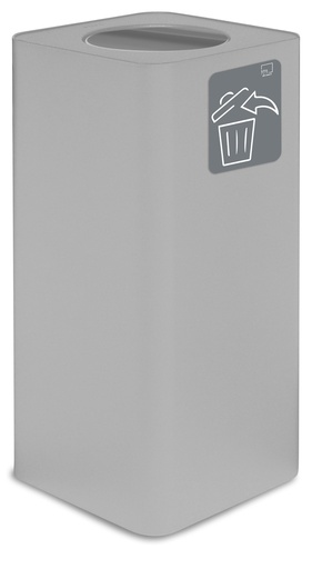 [PU100F-BA-B02] PAPELERA PURE TAPA ABATIBLE 100 L ACERO PINTADO BLANCO