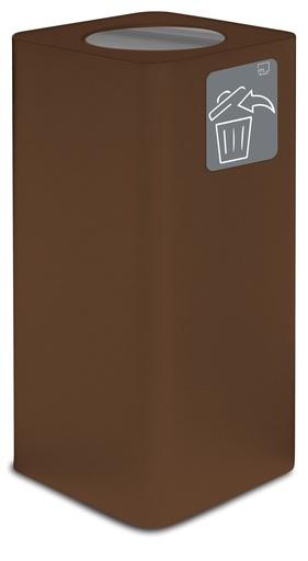 [PU100F-BA-C02] PAPELERA PURE TAPA ABATIBLE 100 L ACERO PINTADO CORTEN