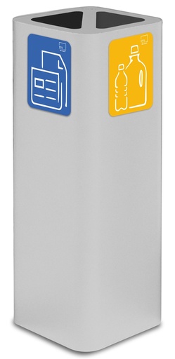 [PU60F-CD-B] Papelera Pure Doble  60 L Acero Pintado Blanco