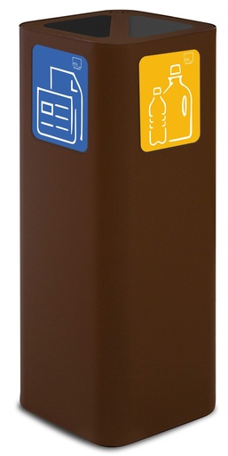 [PU60F-CD-C] PAPELERA PURE DOBLE  60 L ACERO PINTADO CORTEN