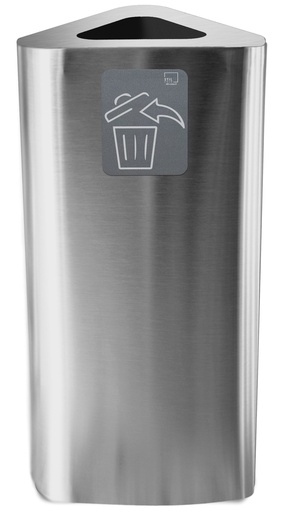 [PUT60F-AS02] Papelera Pure Triangular 60 L Acero Inox Satinado