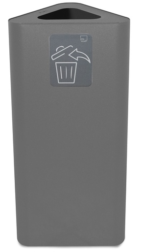 [PUT60F-G02] Papelera Pure Triangular 60 L Acero Pintado Gris