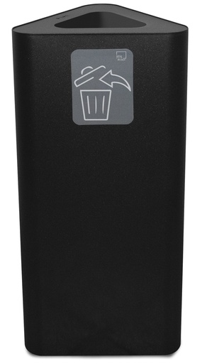 [PUT60F-N02] Papelera Pure Triangular 60 L Acero Pintado Negro