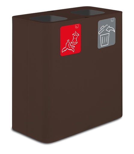 [PU200F-C] PAPELERA ESTACIÓN DE RECICLAJE PURE 200 L (100 L+100 L) ACERO PINTADO CORTEN