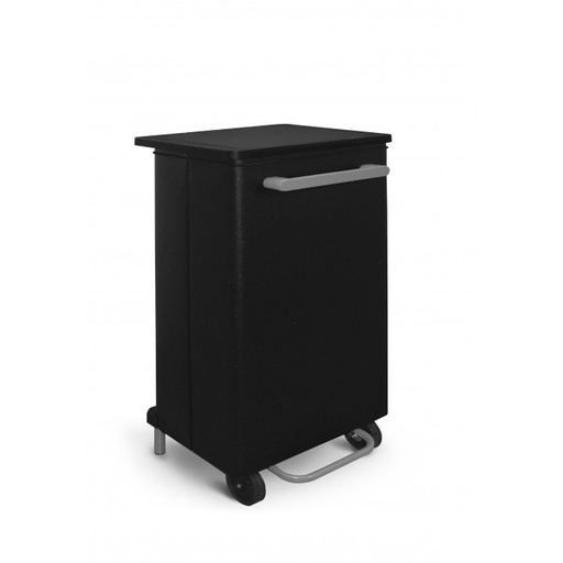 [743N/70] Papelera Front Móvil Con Tapa Y Pedal 70 L Acero Pintado Negro