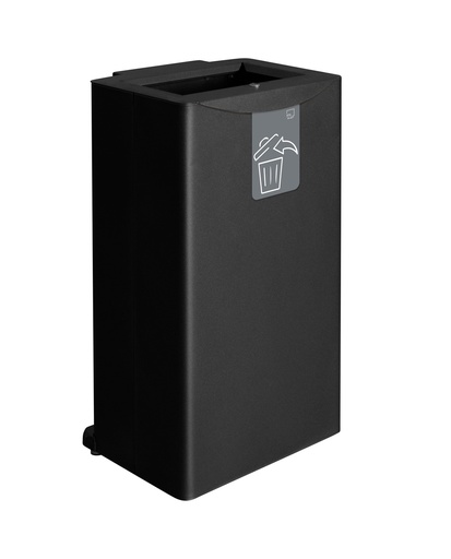 [747N] PAPELERA FRONT 90 L ACERO PINTADO NEGRO