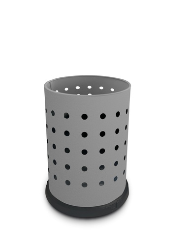 [120G] PAPELERA STANDARD PERFORADA 15 L ACERO PINTADO GRIS