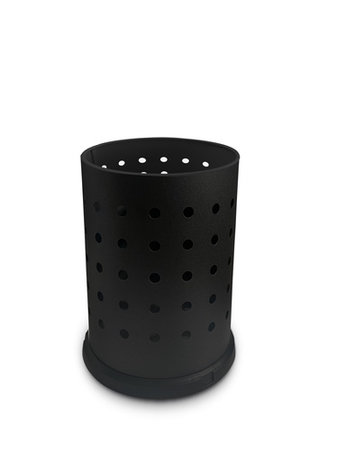 [120N] Papelera Standard Perforada 15 L Acero Pintado Negro