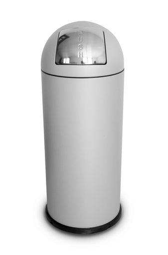 [839B] PAPELERA ROUND CON APERTURA PUSH 68 L ACERO PINTADO BLANCO