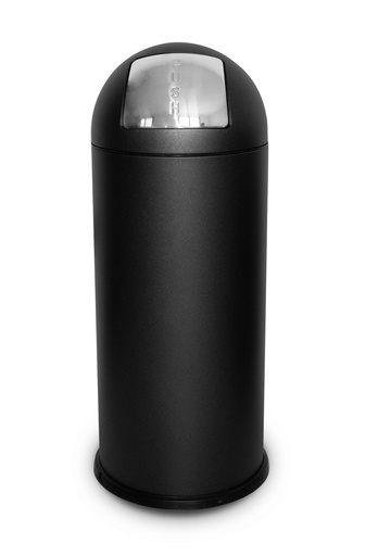 [839N] Papelera Round Con Apertura Push 68 L Acero Pintado Negro
