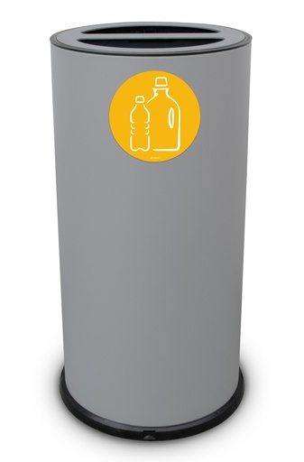 [872G] PAPELERA ROUND DOBLE 70 L (35 L + 35 L) ACERO PINTADO GRIS