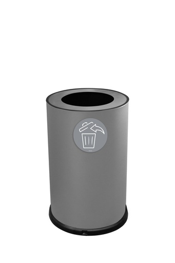[991G] PAPELERA ROUND 100 L ACERO PINTADO GRIS
