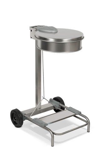 [406A] PORTA-BOLSAS GASTRO MÓVIL CON TAPA Y PEDAL 110 L ACERO INOX SATINADO