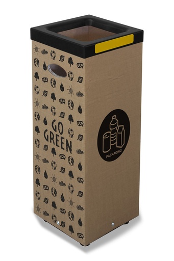 [PUC100-YE-DJ] Contenedor Cartón Reciclaje Envases 100 L