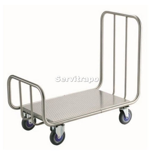 [SW-01-470] Carretilla En Acero Inox. 18/8 Con Doble Baranda.