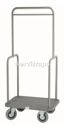[SW-01-905P] Carro Maletero Pequeño. Perchero En Acero Inoxidable.