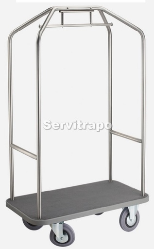 [SW-01-915] Carro Maletero Perchero Con Tubo De Acero Inox. 18/8.