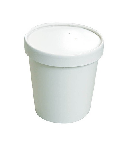 [7792] TARRINA REDONDA CARTÓN BLANCA 96 CL + TAPA