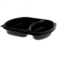 [3160200] Barqueta Pp Negra 2 Compartimentos