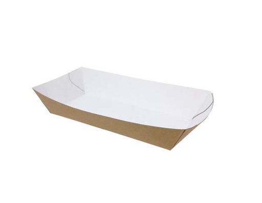 [9254] Barqueta  Rectangular Kraft Fast Food 220X115X45 Mm