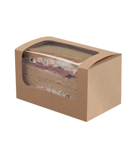 [LM9224] ENVASE SANDWICH DOBLE RECT KRAFT CON VENTANA