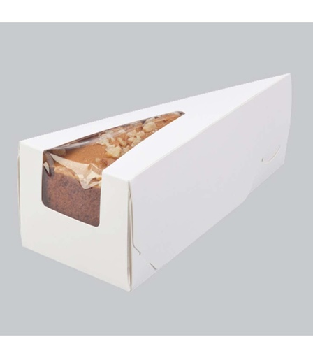 [LM9181] ENVASE BLANCO  PARA PORCIÓN PASTEL 15,5X6,5X5 CM