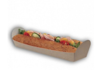 [9213] Envase Bocadillo Abierto Kraft 25,4 X 6 X 3 Cm