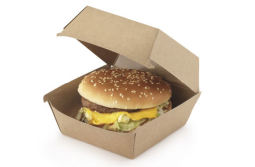 [LM019637] CAJA CARTÓN HAMBURGUESA.100X100X80 R25