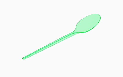 [8496] CUCHARITA PLA VERDE TRANSPARENTE 90 MM