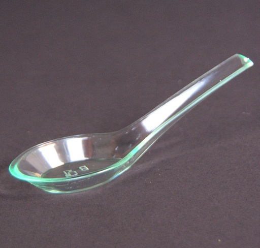 [7110] Mini Cuchara Degustación China Verde Transparente