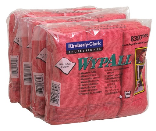 [8397000] Bayetas De Microfibra Wypall  Interplegadas Rojo