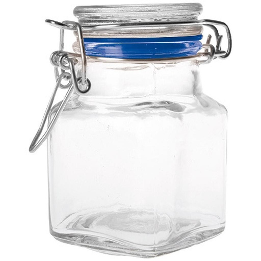 [99V12211] Tarro Cuadrado Cristal 11 Cl Goma Azul