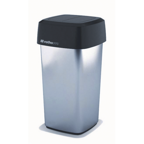 [5350080080] Papelera Iris Cuadrada + Tapa Swing Negra