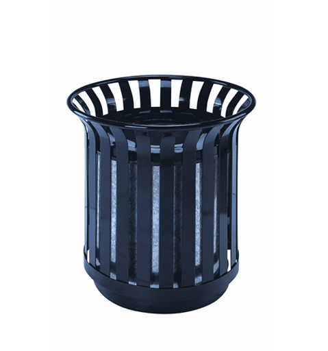 [PTE9451L] PAPELERA URBANA ABIERTA DE ACERO PULVERIZADO