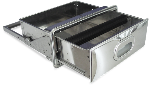 [085438] Calaix *inox amb accessori cafè acoblat a prestatgeria *inox d'ample 500 mm