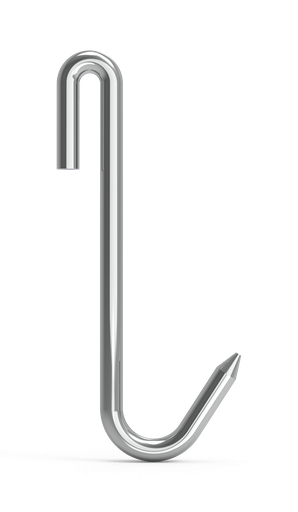 [022242] Gancho de varilla inox modelo "J" de alambre de 10 y 14 mm de diámetro