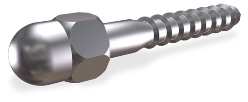 [029702] Tornillo inox barraquero con embellecedor 40x6 mm