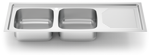 [453206] Fregadero inox para encastrar serie 500 2 cubetas 1 escurridor derecha