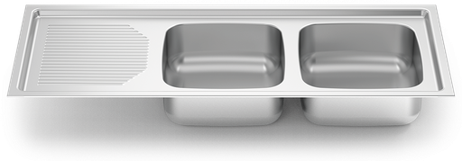 [453208] Fregadero inox para encastrar serie 500 2 cubetas 1 escurridor izquierda