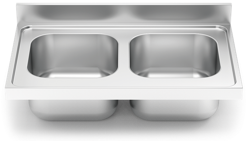 [452624] Fregadero inox para acoplar a mueble serie 700 2 cubetas