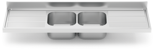 [452644] Fregadero inox para acoplar a mueble serie 700 2 cubetas 2 escurridores