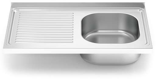 [450618] Fregadero inox para acoplar a mueble serie 500 1 cubeta 1 escurridor izquierda
