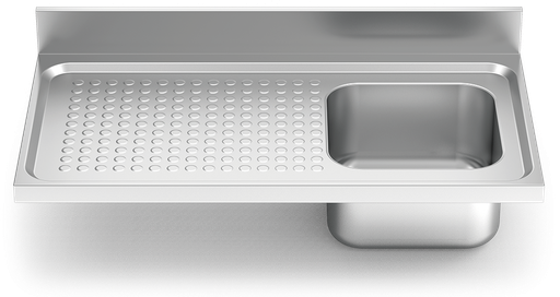 [452004] Fregadero inox para acoplar a mueble serie 550 1 cubeta 1 escurridor izquierda