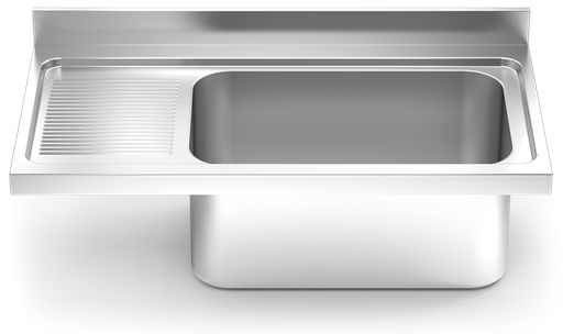 [453604] Fregadero inox para acoplar a mueble serie 700 1 cubeta gran capacidad 1 escurridor izquierda