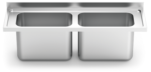 [453808] Fregadero inox para acoplar a mueble serie 600 2 cubetas gran capacidad