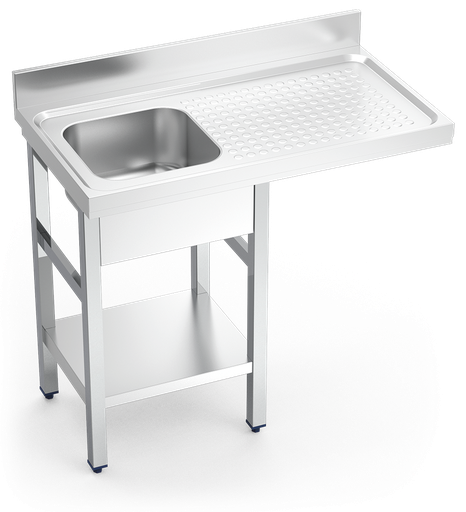 [054230] Fregadero inox para lavavasos serie 550 1 cubeta 1 escurridor derecha