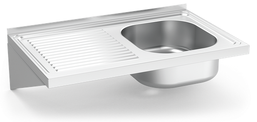 [057418] Fregadero inox colgante con cartelas serie 500 1 cubeta 1 escurridor izquierda