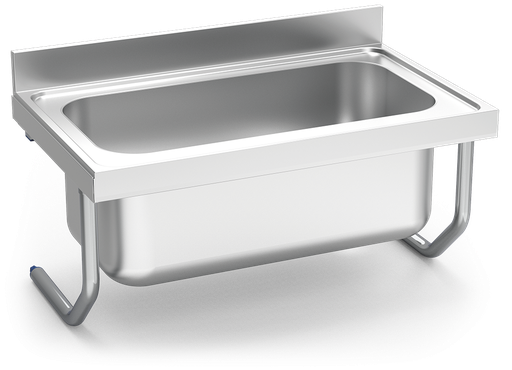[055828] Fregadero inox colgante con palomillas serie 700 1 cubeta gran capacidad