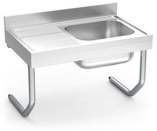 [055812] Fregadero inox colgante con palomillas serie 700 1 cubeta 1 escurridor izquierda