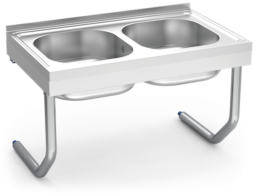 [050410] Fregadero inox colgante con palomillas serie 500 2 cubetas